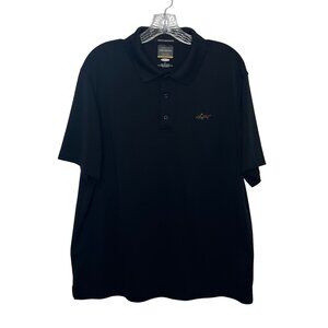 Greg Norman Golf Polo Shirt Mens Large Black Moisture Wicking Short Sleeve